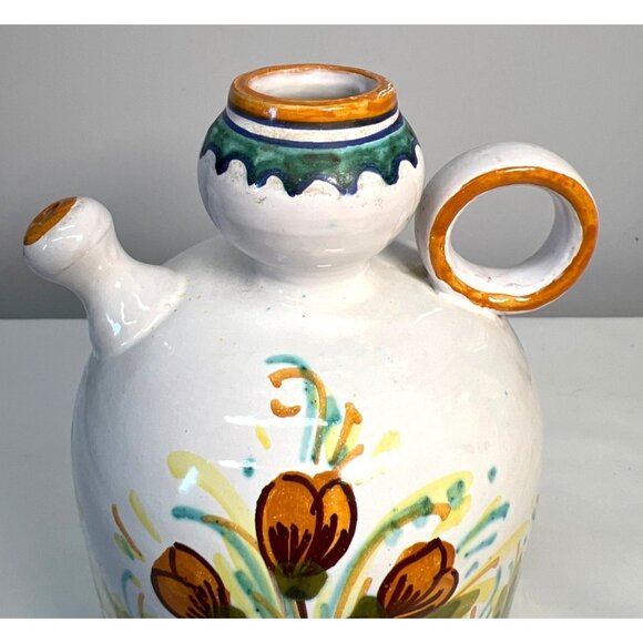 A. C. Torreglia Abano Hand-Painted Ceramic Floral Oil & Vinegar Dispenser With H - Picture 3 of 7